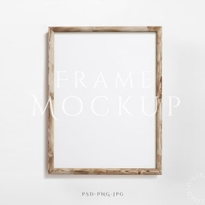 Frame Mockup 3:4 | Wood Frame Mockup | Antique Wall Art Mockup | Light wood Frame Mockup | Wood Mockup Frame | Frame Mockup | PSD PNG