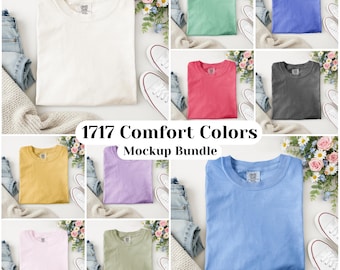 Comfort Colors 1717 Mockup Bundle: Print on Demand, JPG & PSD Files, Canva Templates