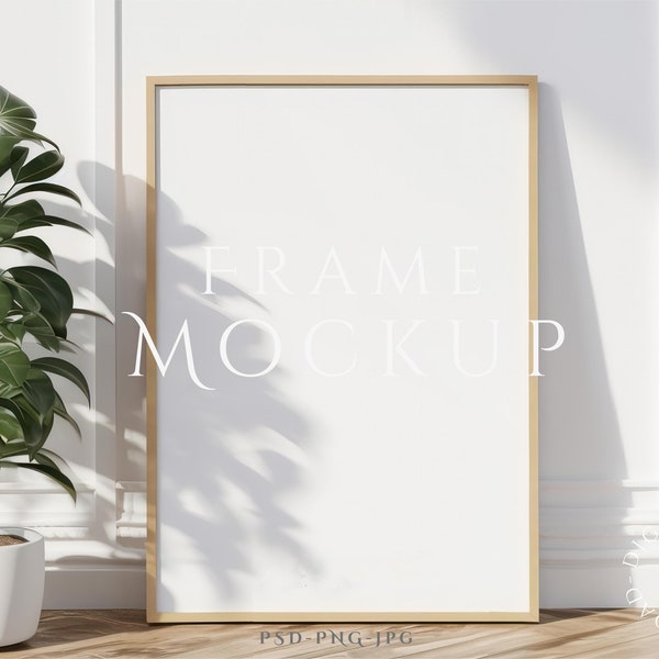Frame Mockup A4 | Wall Art Mockup | Wall Frame Mockup | Print Frame Mockup | Wood Mockup Frame | Minimalist Mockup Single | Frame Mockup