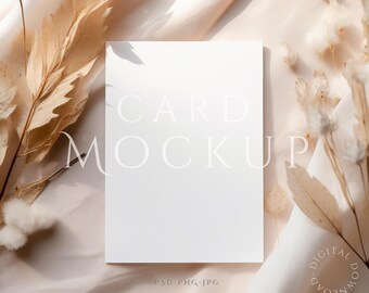 5x7 Card Mockup: Minimalist Boho Invitation (PSD, JPG, PNG Digital Download)