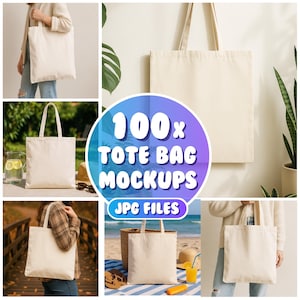 Tote Bag Mockup Bundle 100+, Canvas Tote Bag Mockup, Canva Tote Bag Mockup JPG, Printify Tote Bag Mockup, Natural Tote Mockup