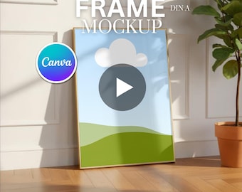Canva Video Frame Mockup: DIN A Ratio, Drag and Drop, Animated Frame Mockup