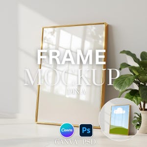 Rahmen Mockup: DIN A Größe, PSD & Drop Canva Vorlage, Photoshop Smart Objekt, Gebrauchsfertige Vorlage