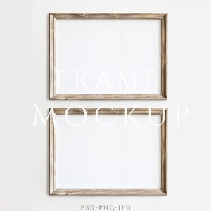 Querformat Rahmen Mockup A4 | Rustikaler Rahmen Mockup | Antiker Rahmen Mock up | Horizontaler Rahmen | Vintage Wand Kunst Mockup | Holzrahmen Mockup