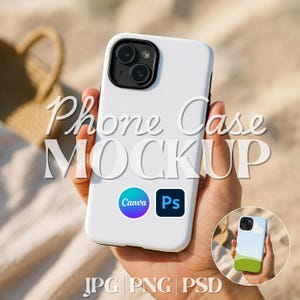 Tough Case Mockup Bundle, PSD PNG Phone Case Mockups, Printify Tough Phone Case Mockup, Canva Phone Case Mockup, iPhone Case Mockup