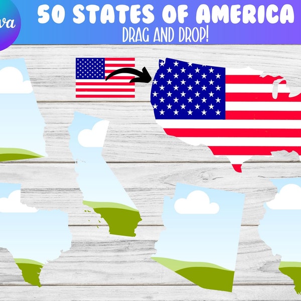 USA States Custom Canva Frames | Canva Frames of America | Drag And Drop Canva Template | USA Individual States | USA Map Canva Frames