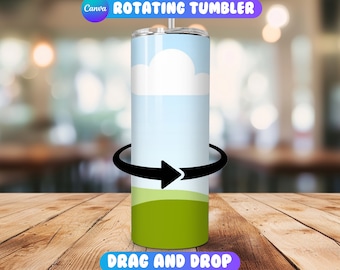 20oz Rotating Tumbler Mockup, Canva Tumbler Rotating Mockup, 20oz Canva Drag and Drop, Canva Tumbler Mock up, Animated Tumbler Mockup