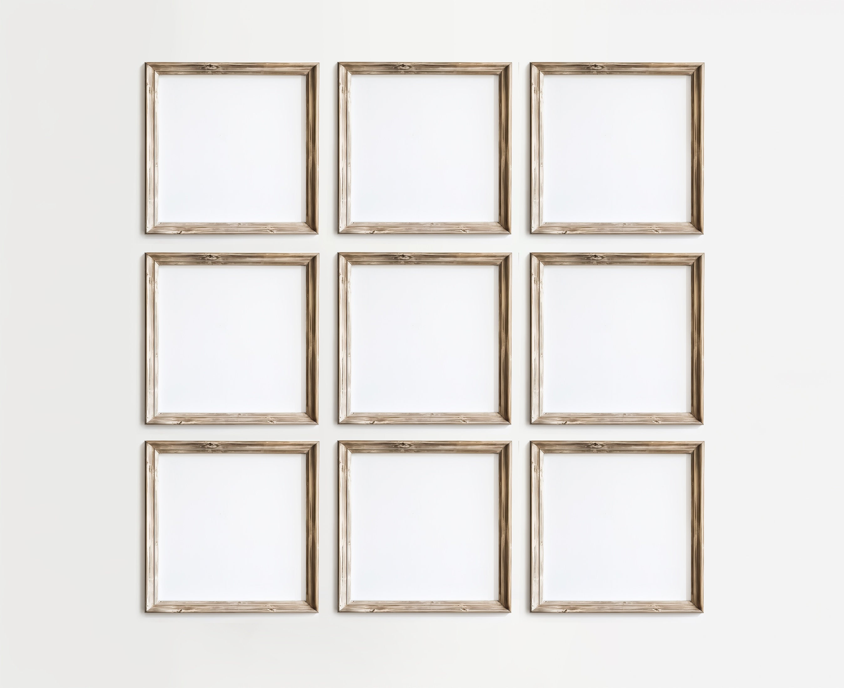 9 Frame Mockup 1:1 | Square Frame Mockup | Rustic Frame Mockup ...