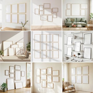 80x Gallery Frame Mockup Bundle: PSD Smart Objects, Canva Drag and Drop (Digital Download) image 5