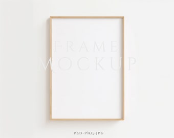 Lijstmodel A4 | Mockup voor muurkunst | Houten framemodel | Minimalistisch framemodel | Mockup voor muurframe | Minimalistische Mockup Single | Mock-up ISO
