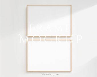 Landscape Frame Mockup A4 | Horizontal Frame Mockup | Landscape Frame Set | Wall Frame Mockup Set | Lightwood Mockup Frame, Minimalist Frame