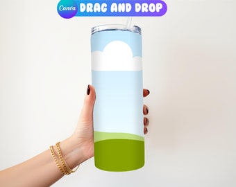 Canva 20oz Tumbler Mockup, Hand Holding Tumbler Mockup, Canva Tumbler Template, Single Tumbler Canva Mockup, Canva Mockup Template