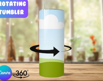 20 Oz Canva Rotating Tumbler Animation Mockup | Drag and Drop Rotating Tumbler Mockup | Spinning Tumbler Video Mockup | Animated Mockup