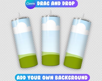 Canva Drag and Drop 20oz Tumbler Mockup, Canva Tumbler Template, Tumbler Mockup Canva, Add Your Own Background Mockup 6 Backgrounds Included