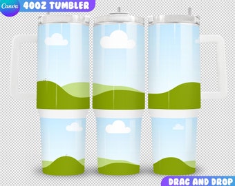 40Oz Tumbler Mockup Drag and Drop | Canva Tumbler Mockup | 40oz Quencher Mockup | Tumbler Template | Full Wrap Mockup | Tumbler Mockup