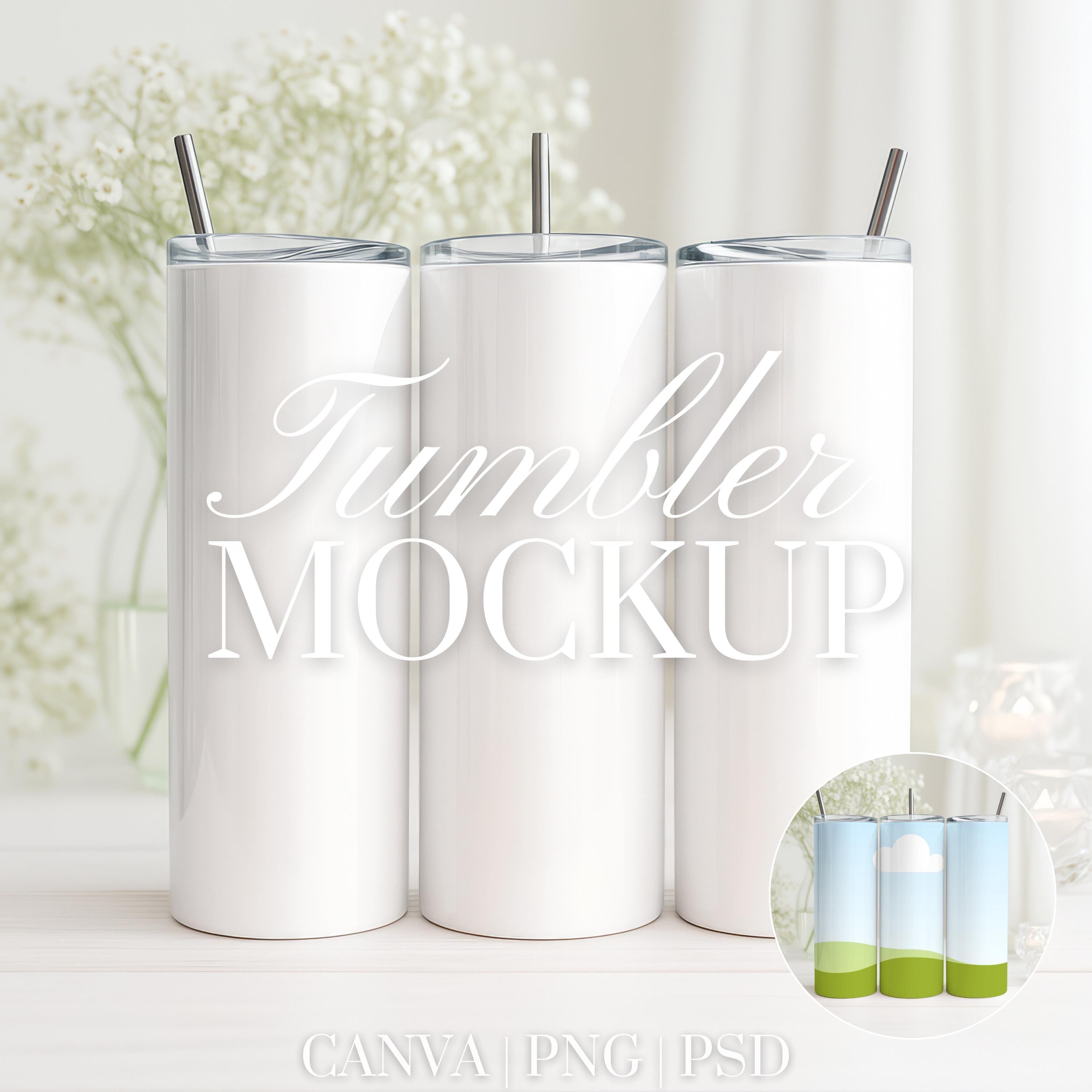 20 oz Tumbler Mockup, PSD PNG Tumbler Mockup, Photoshop Smart Object, Canva Drag and Drop, 3 Tumbler Mockup, 20 oz Stainless Steel Tumbler