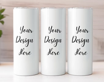 20 Oz Skinny Tumbler Mockup | Canva Tumbler Mockup | Skinny Tumbler Mockup | Full Wrap Mockup | PSD Smart Object Mockup | PNG Canva Mockup