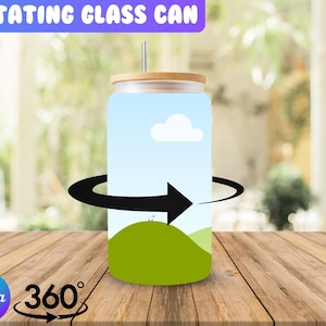 Canva Rotating Glass Can Mockup | Animated Glass Can Mockup | Beer Can Glass Mock up | 16oz Libbey Glass Mockup | Spinning Glass Can