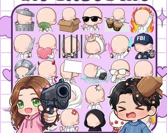 Kit d'émoticônes DIY : 60 émoticônes avec cheveux, yeux, bouche et accessoires inclus