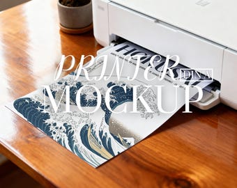 Printer Mockup: PSD Smart Object, DIN A/ISO Size, Poster Mockup (Digital Download)