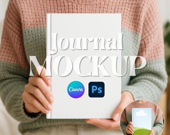 Journal Mockup, PSD PNG Journal Mockup, Canva Drag and Drop Mockup, Journal Mockup Template, Printify Journal, Photoshop Journal Mockup 5x7