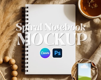Spiralblock Mockup, PSD PNG Spiralblock Mockup, Canva Spiralblock Mockup, Printify Spiralblock, ziehen und ablegen