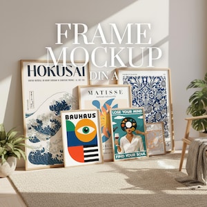 Mockup med flera ramar: PSD Smart Objects, DIN A-storlek, 6 ramar