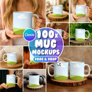 Canva Mug Mockup Bundle: 100+ Drag & Drop Templates (Digital Download)