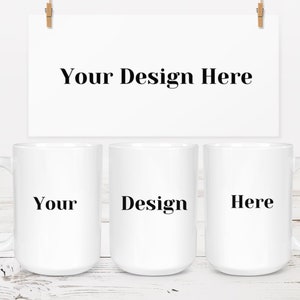 15oz Mug Full Wrap Mockup | Canva 15oz Mug Mockup | PSD PNG Mug Mockup | 3 Mug Mockup | Mug Sublimation Wrap Mockup | Mug Mockup PNG Overlay