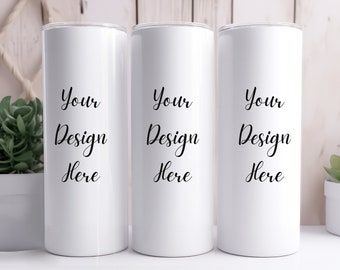 20 Oz Skinny Tumbler Full Wrap Mockup | Canva Tumbler Mockup Png | 3 Tumbler Mockup | Sublimation Mockup, Skinny 20oz Tumbler Mockup PSD PNG