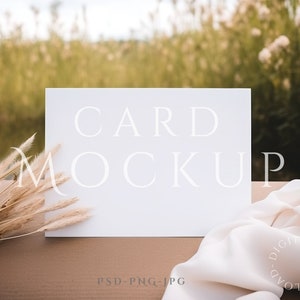Karten Mockup 20x15, Einladungskarte Mockup, Grußkarte Mockup, PSD Smart Objekt + JPG & PNG, Minimalistisches Kartenmodell, Minimales Kartenmodell