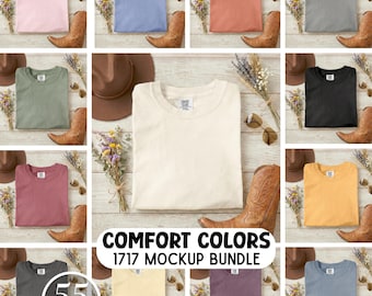 Comfort Colors 1717 Flaylay Mockup Bundle: 55 JPG Files (Digital Download)