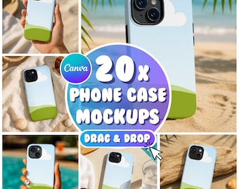 20x Phone Case Mockup Bundle, Printify Tough Phone Case Mockups, iPhone 15 Mockups, Canva Phone Case Mockup, Case Mockup, iPhone Case Mockup