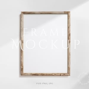Frame Mockup 3:4 | Wood Frame Mockup | Wall Art Mockup | Light wood Frame Mockup | Wood Mockup Frame | Frame Mockup | PSD PNG