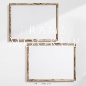 Querformat Rahmen Mockup 3:4 | Leichtes Holzrahmen Mockup | Antiker Rahmen Mockup | Horizontaler Rahmen | Vintage Wand Kunst Mockup | Holzrahmen Mockup