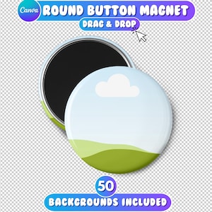 Runder Magnet Knopf Mockup, Runder Knopf Mockup, Canva Magnet Knopf Mockup, Benutzerdefinierter runder Knopf Mockup, Magnet Knopf Sublimation