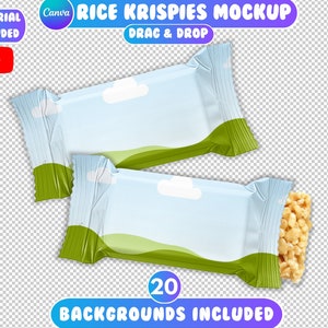 Canva Rice Krispies Treat Mockup, Party Favor Mockup, Krispies Treat Drag and Drop, Canva Krispy Treat Party Favor, Canva Template