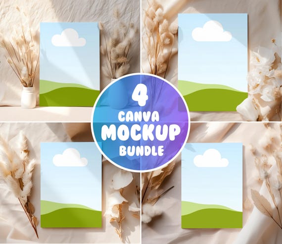 5x7 Card Mockup Bundle, Canva Drag and Drop, Greeting Card Mockup, Minimalist Boho Invite Cards Mockup, Wedding Card, Canva Greeting Card