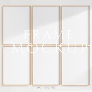 Frame Mockup A4 | 6 Frame Mockup | Six Frame Mockup | Wall Frame Mockup Set of 6 | Wall Frame Mockup ISO | Minimalist Mockup | PSD PNG