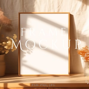 Frame Mockup 8 x 10&quot; | Wall Frame Mockup | Wall Art Mockup | Print Frame Mockup | Wood Mockup Frame | Minimalist Mockup, Single Frame Mockup