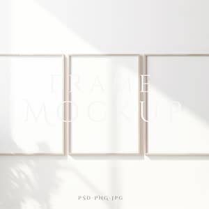 Frame Mockup A4 | 3 Frame Mockup | Wood Mockup Frame | Print Frame Mockup | Wall Frame Mockup | Single Minimalist Mockup | Thin Frame Mockup
