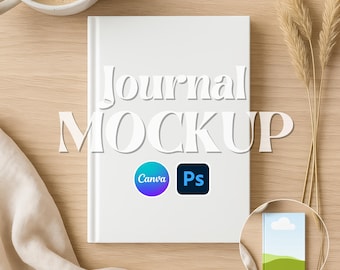 Journal Mockup, PSD PNG Journal Mockup 5x7, Canva Drag and Drop Mockup, Book Mockup Template, Printify Journal, Photoshop Journal Mockup