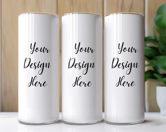 20 Oz Skinny Tumbler Mockup | Canva Tumbler Mockup Png | Skinny Tumbler Wrap Mockup | Full Wrap Mockup | Tumbler Mockup PSD PNG