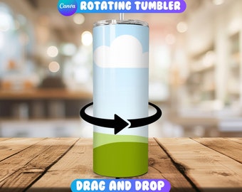 20oz Rotating Tumbler Mockup, Canva Tumbler Rotating Mockup, 20oz Canva Drag and Drop, Canva Tumbler Mock up, Animated Tumbler Mock up