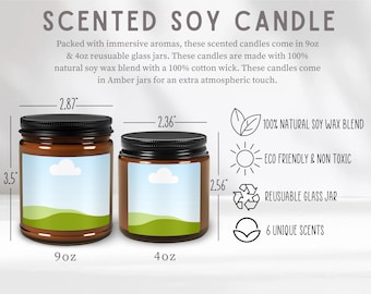 Amber Scented Candle Size Chart, Printify Scented Candle Size Chart, Easy Use Drag and Drop, Candle Mock Up, Printify Candle Size Chart