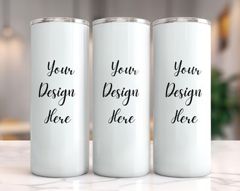 20 Oz Skinny Tumbler Mockup | Canva Tumbler Mockup | Skinny Tumbler Mockup | Full Wrap Mockup | PSD Smart Object Mockup | PNG Mockup