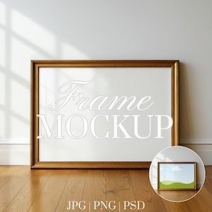 Landschaft Vintage Rahmen Mockup, rustikaler Rahmen Mockup, PSD Rahmen Mockup, Horizontaler Rahmen Mockup, Einzelrahmen Mockup, minimalistischer Rahmen Mockup