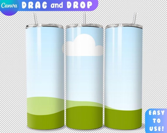 Canva Drag and Drop 20oz Tumbler Mockup  | Canva Tumbler Template | Add Your Own Background Mockup | 20oz Mockup | 4 Backgrounds Included