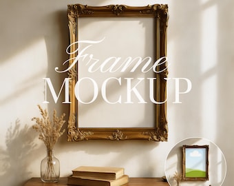 Rustic Frame Mockup, PSD Frame Mockup, Dark Academia Frame Mockup, DIN A Frame Mockup, Vintage Frame Mockup, A4 Frame, Antique Frame Mockup