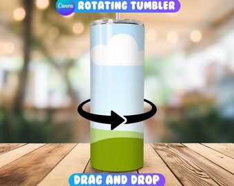 20oz Rotating Tumbler Mockup, Canva Tumbler Rotating Mockup, 20oz Canva Drag and Drop, Canva Tumbler Mockup, Animated Tumbler Mockup